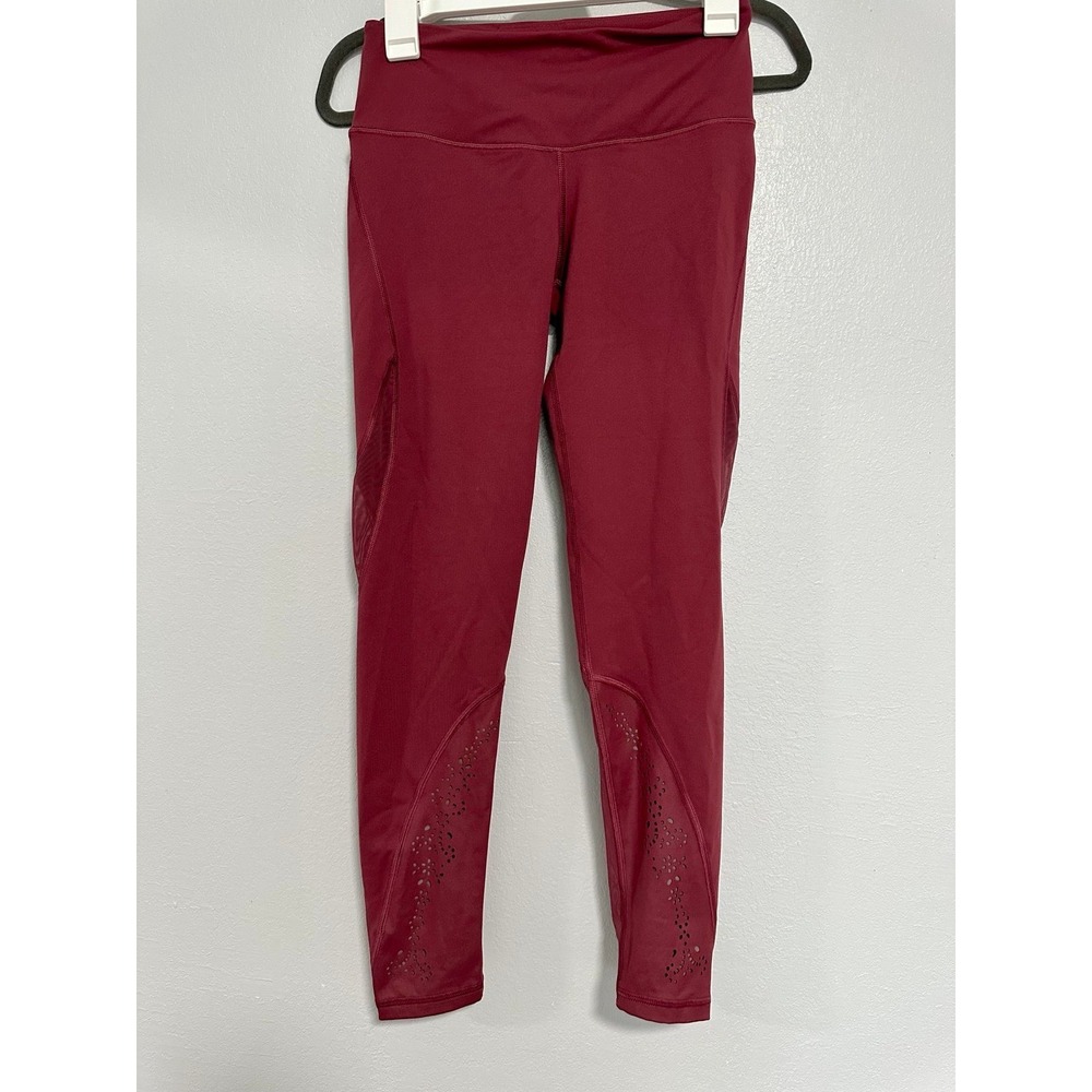 Victoria Sport Knockout By Victoria Secret Lightly Perf Leggings Burgundy Mesh S
